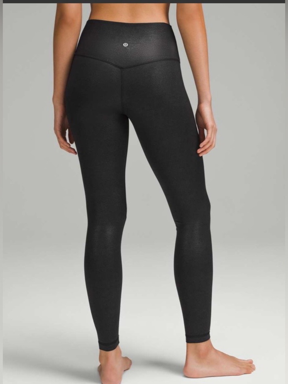 Lululemon  Align ribbed  high -rise  pant 28” shine  black